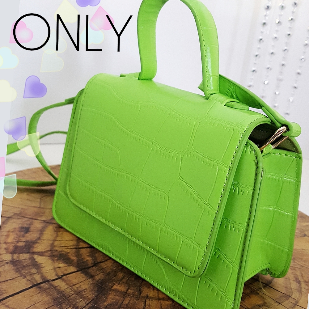 ONLY💚Green Croc Small Crossbody Bag/Staud Handbag